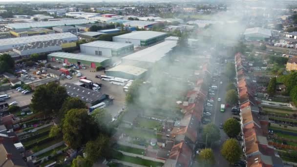 英国Luton市Dallow路工业区的高角度图像 在2023年9月7日用无人机相机拍摄 — 图库视频影像