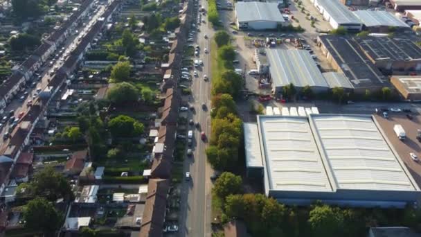 High Angle Beelden Van Dallow Road Industrial Estate Luton City — Stockvideo