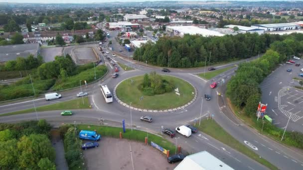 Αεροφωτογραφία Του North Luton City Road Κίνηση Κατά Διάρκεια Του — Αρχείο Βίντεο