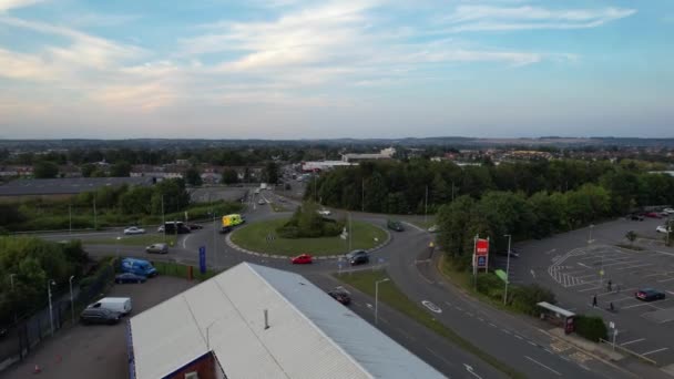 Flygfoto Över North Luton City Och Road Med Trafik Underbar — Stockvideo