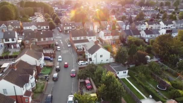 영국의 시티를 아름다운 하늘과 극적인 화려한 영상이 2023년 11일에 캡처되었습니다 — 비디오