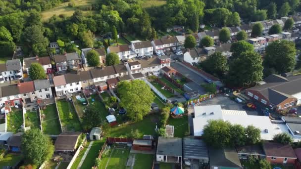 Filmato High Angle Drone Luton Town Inghilterra Durante Giorno Nuvoloso — Video Stock