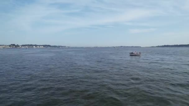 Time Lapse Aerial Footage High Speed Boats Sea Port Beach — Αρχείο Βίντεο