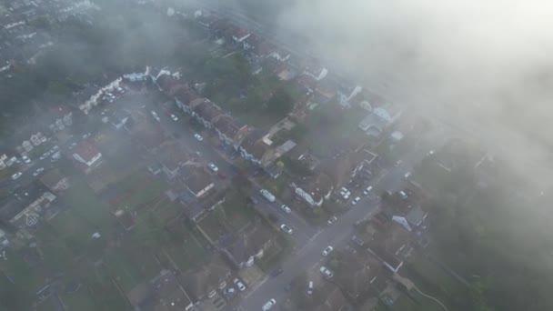 Kamera Drona High Angle Nagranie Dramatycznych Chmur Nieba Nad Luton — Wideo stockowe