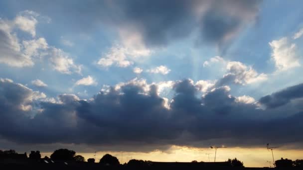 Time Lapse High Angle Nagranie Chmur Nieba Nad Luton City — Wideo stockowe