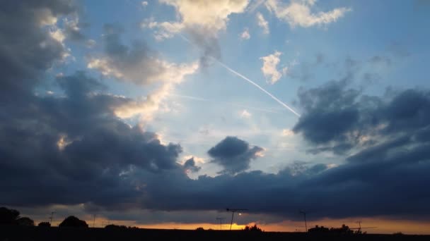 Time Lapse High Angle Footage Clouds Sky Luton City England — Stock Video