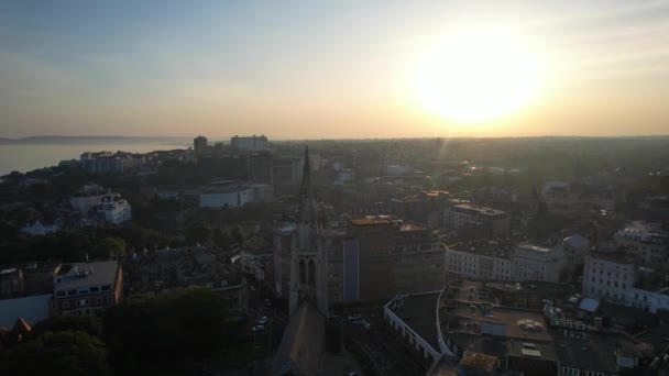 Aerial View Central Bournemouth City England Velká Británie Záběry Pořízené — Stock video