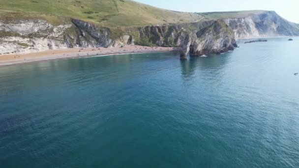 Most Beautiful High Angle View British Landscape Sea View Durdle — Vídeo de Stock