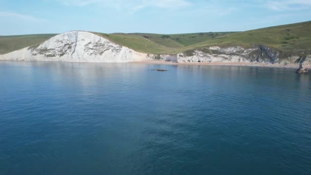 Vista Panorámica Más Hermosa Del Paisaje Británico Vista Mar Durdle — Vídeo de stock