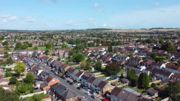 Vista Aérea Ciudad Central Luton Centro Inglaterra Reino Unido Durante — Vídeos de Stock