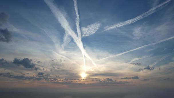 High Angle Drone Camera Beeld Van Dramatische Wolken Lucht Boven — Stockvideo