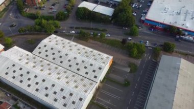 İngiltere 'nin Luton şehrinin Dallow Endüstriyel Malikanesi Yüksek Açı Görüntüsü. 7 Eylül 2023 'te İHA' nın kamerasıyla yakalanmış.