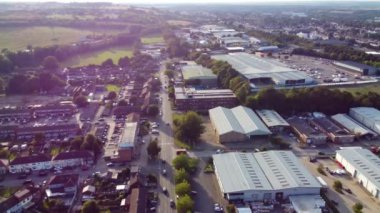 İngiltere 'nin Luton şehrinin Dallow Endüstriyel Malikanesi Yüksek Açı Görüntüsü. 7 Eylül 2023 'te İHA' nın kamerasıyla yakalanmış.