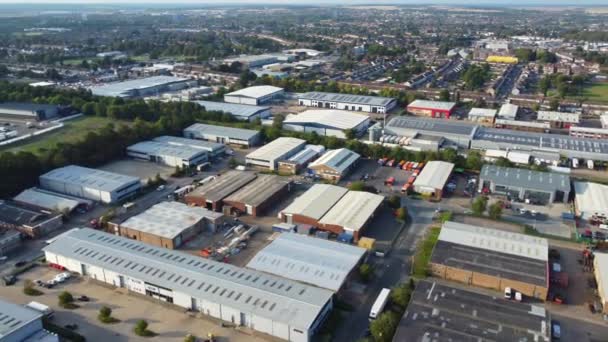 Högvinkelfilm Dallow Industrial Estate Från Luton City England Fångad Med — Stockvideo