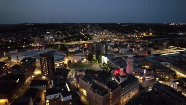 Ngiltere Nin Luton Şehrinin Hava Görüntüsü Yüksek Açılı Kamera Eylül — Stok video
