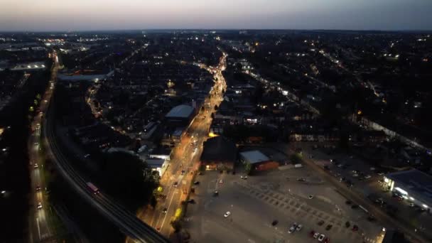 Ngiltere Nin Luton Şehrinin Hava Görüntüsü Yüksek Açılı Kamera Eylül — Stok video