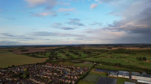 Letecké Záběry Luton City Velké Británie Během Západu Slunce Záběr — Stock video