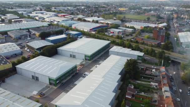 High Angle Footage Dallow Industrial Estate Luton City England Снято — стоковое видео