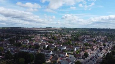 Luton City Konutları Yüksek Açı Manzarası. Görüntü İHA 'nın Kamerasıyla 13 Ağustos 2023' te çekildi.