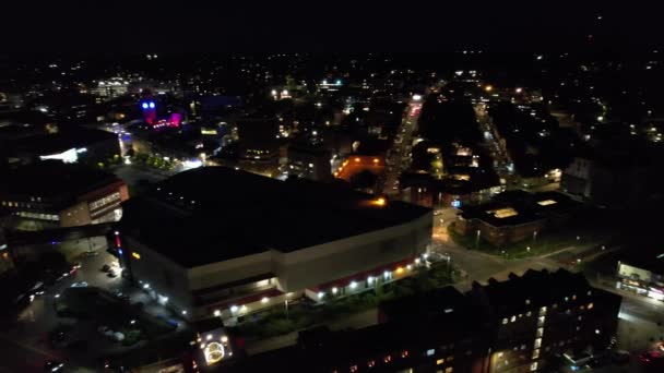 Günbatımından Sonra Güney Doğu Şehir Merkezi Luton Şehri Ticaret Bölgesi — Stok video