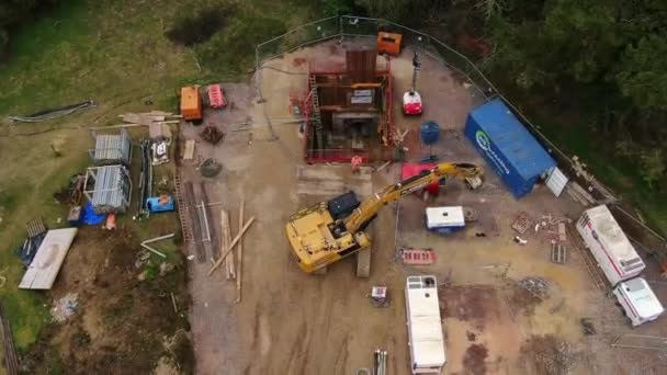 Engineering Works Site Underground Pipelines Tunnel Fittings Village Tonbridge England — Stockvideo