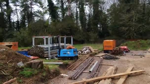 Engineering Works Site Underground Pipelines Tunnel Fittings Village Tonbridge England — Stock video