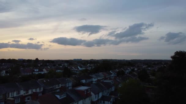 Vysokoúhlé Záběry Luton City Během Západu Slunce Záběr Byl Pořízen — Stock video