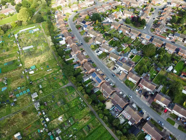 Stock image High Angle View of Residential Homes at East Luton, England, Captured on August 17th, 2023