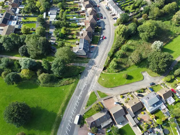 stock image High Angle View of Residential Homes at East Luton, England, Captured on August 17th, 2023