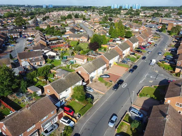 Stock image High Angle View of Residential Homes at East Luton, England, Captured on August 17th, 2023