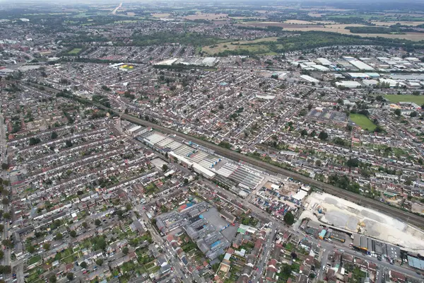 Panoráma Aerial View Luton City Napnyugtakor Elfogták 2023 Szeptember — Stock Fotó