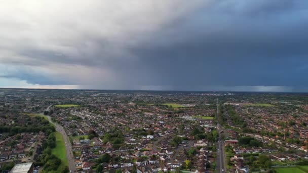 Aerial Footage Luton City Great Britain Sunset Inglés Filmación Capturada — Vídeos de Stock