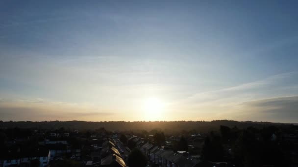 Video Cámara High Angle Drone Sobre Luton City England Durante — Vídeos de Stock