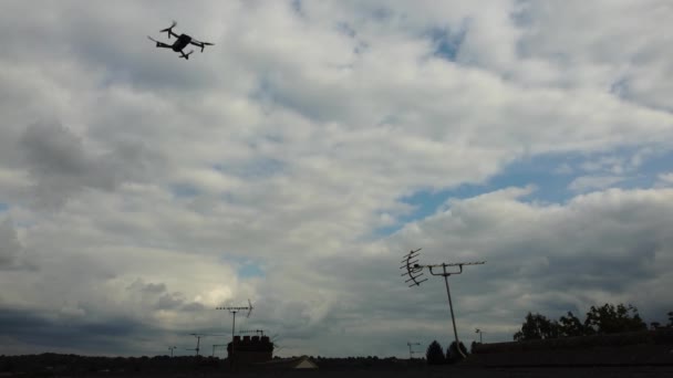 High Angle View Fast Moving Dramatic Clouds Sky Luton City — Stock video