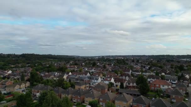Aerial View Residential Real Estate Luton City England Groot Brittannië — Stockvideo