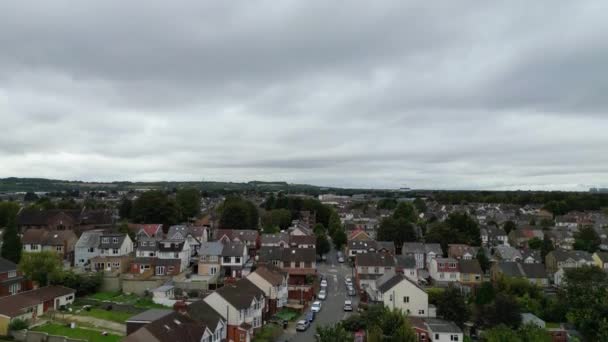 High Angle Beelden Van Luton City England Opgenomen Met Drone — Stockvideo