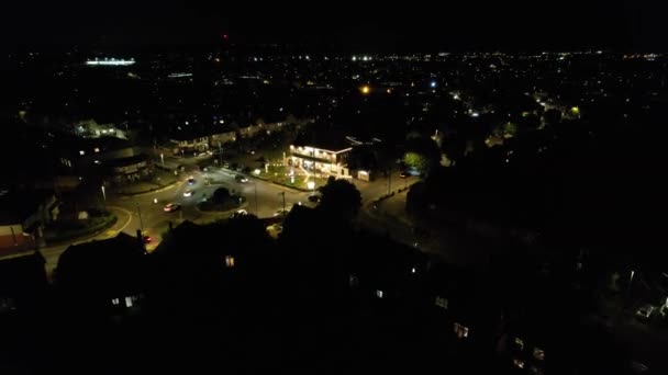 Gün Batımından Sonra Central Luton City Commercial District Zaman Aşımı — Stok video