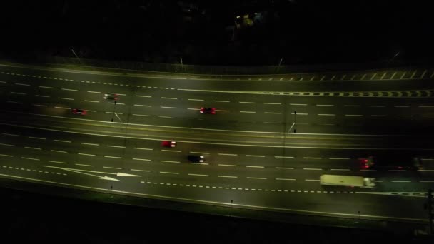 Brytyjskie Autostrady Nocą Uchwycone Kamerą Drone Października 2022 — Wideo stockowe
