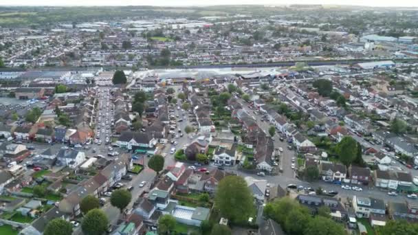 Aerial View Luton City Cloudy Day England Captured Drone Camera — Stock Video