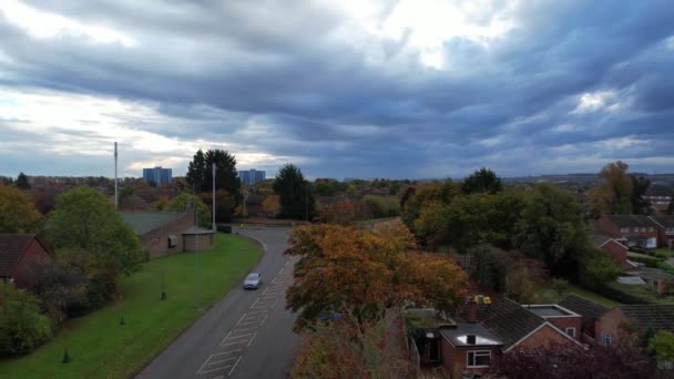 Drone Footage Luton City Een Bewolkte Dag Engeland — Stockvideo