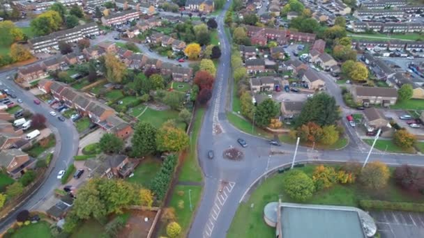 Drone Filmación Luton City Día Nublado Inglaterra Reino Unido — Vídeos de Stock