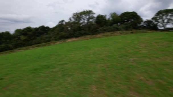 Paisagem Campo Britânico Cornwell Countryside Hills Inglaterra Reino Unido Filmagens — Vídeo de Stock