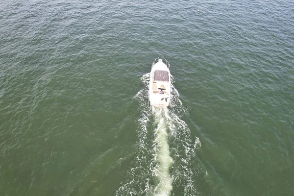 High Angle Footage Von Hochgeschwindigkeitsbooten Ozean Von Poole Sea View — Stockfoto
