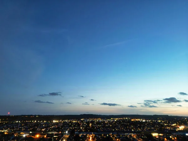 Veduta Aerea Della Città Illuminata Luton Inghilterra Gran Bretagna Regno — Foto Stock