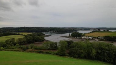 Cornwall Sahili Yüksek Açı Manzarası. 5 Ekim 2023 'te Drone' un Kamerası ile yakalanmış.