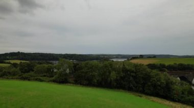 Cornwall Sahili Yüksek Açı Manzarası. 5 Ekim 2023 'te Drone' un Kamerası ile yakalanmış.