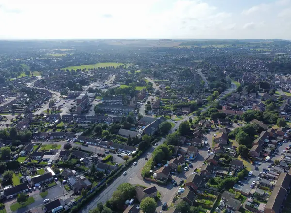 stock image Aerial View of East Luton Town of England Great Britain, UK. Captured with Drone's Camera on August 17th, 2023 from High Altitude