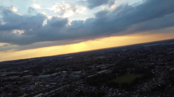 High Angle Footage Most Beautiful Sky Clouds British City England — Vídeos de Stock