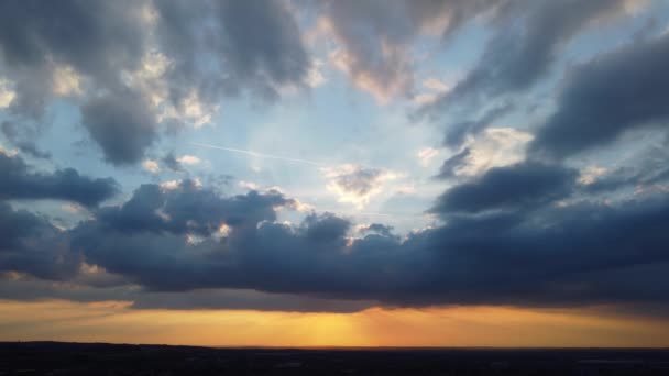 High Angle Beelden Van Mooiste Hemel Wolken Boven Britse Stad — Stockvideo