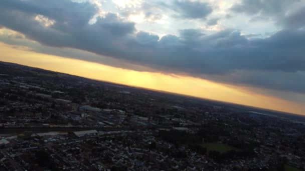 High Angle Footage Most Beautiful Sky Clouds British City England — Vídeos de Stock